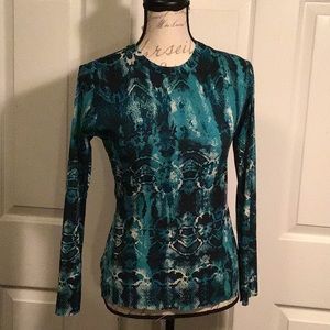 Yasuko, Stretchy Nylon Snakeskin Print Top